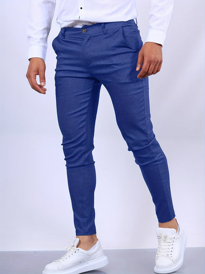 Slim Fit Men's Stretch Trousers Modern Style