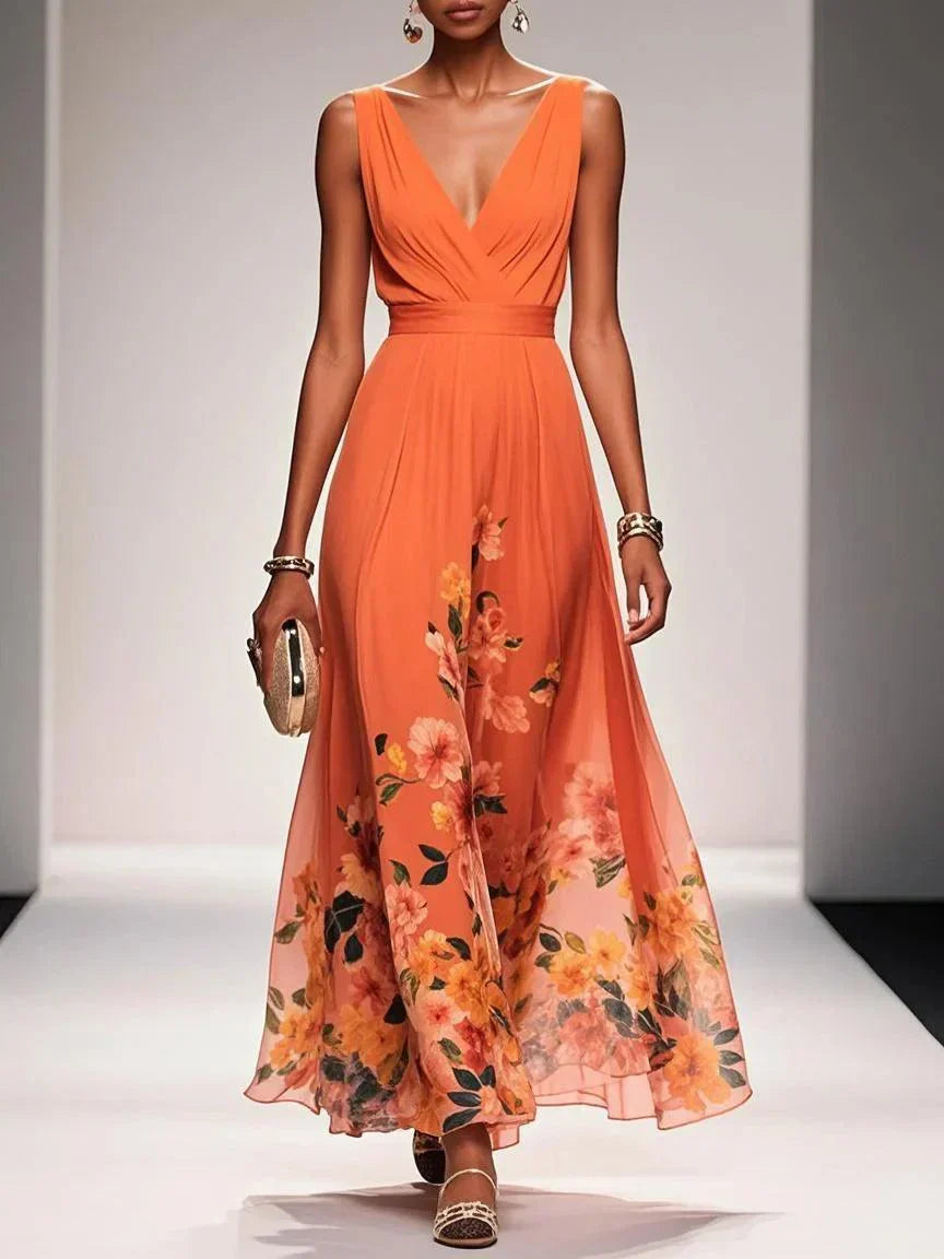 Summer Floral Off Shoulder Maxi Dress for Women