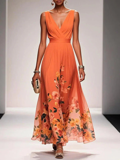 Summer Floral Off Shoulder Maxi Dress for Women