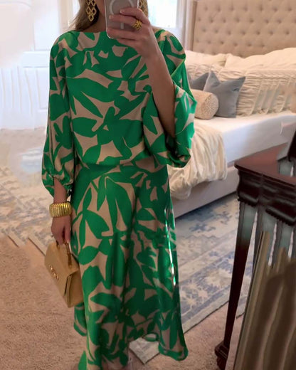 Casual 2-Piece Floral Blouse Set