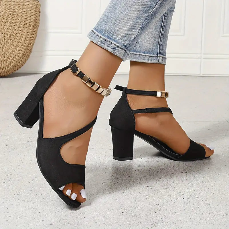 Vintage High Heel Ankle Strap Sandals