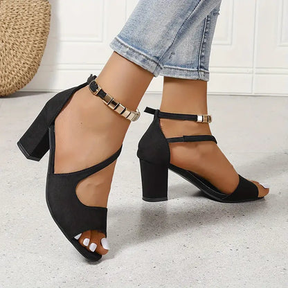 Vintage High Heel Ankle Strap Sandals