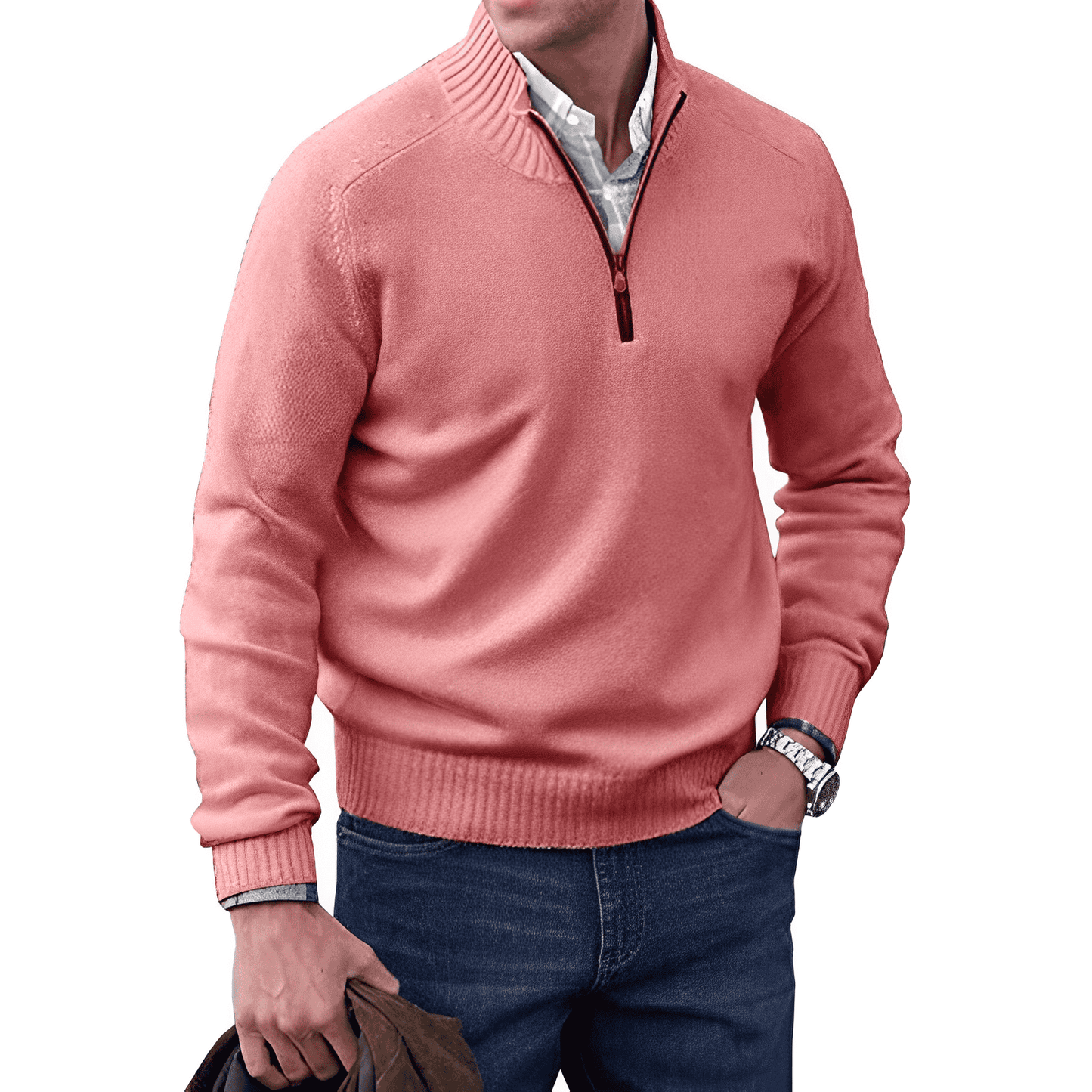 Men's Cozy Wool Quarter Zip Sweater