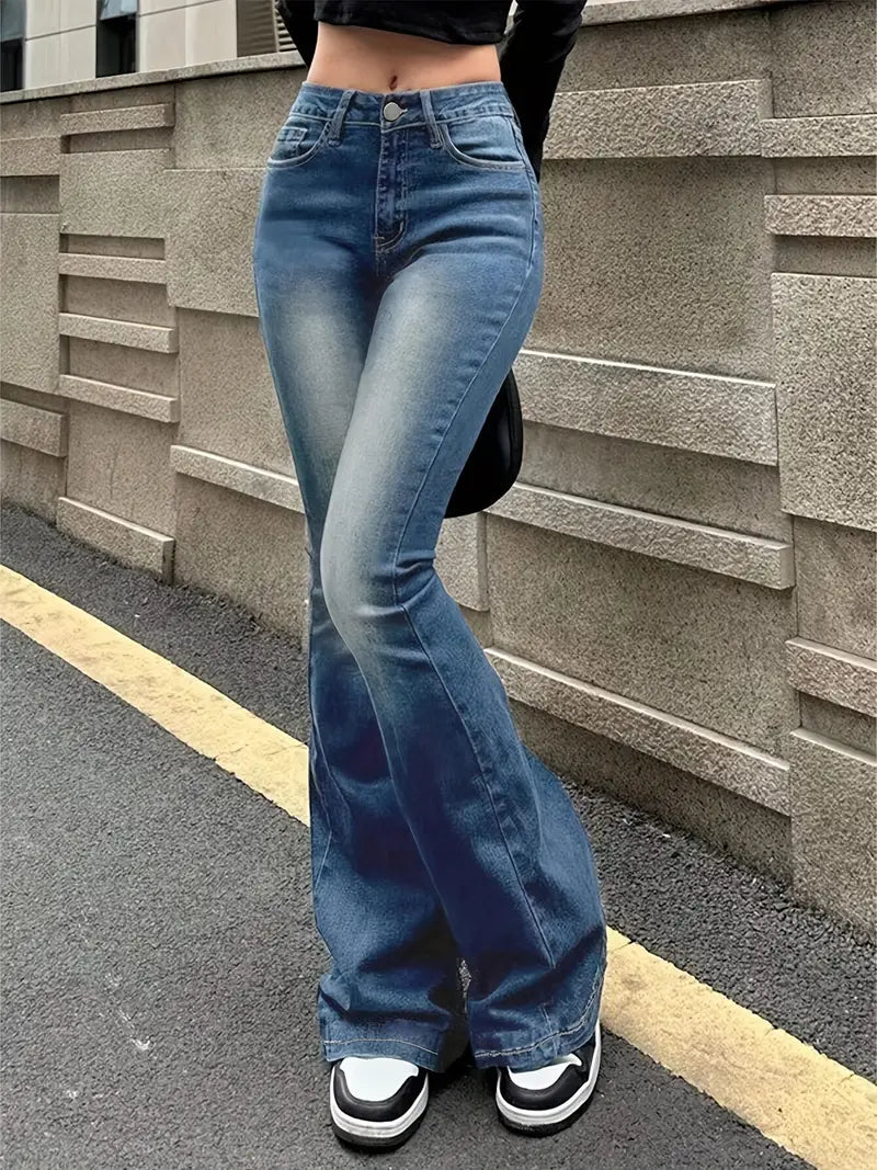 Women's High Waist Wide Leg Classic Jeans