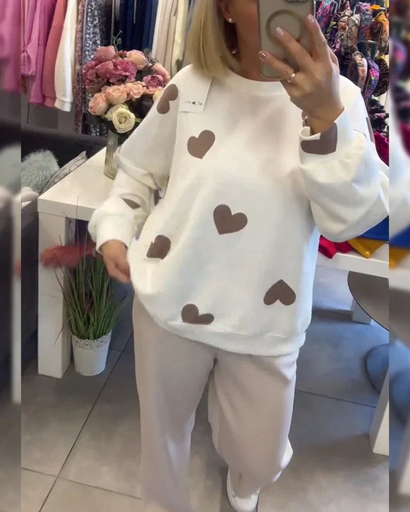 Lovely Heart Pattern Sweater