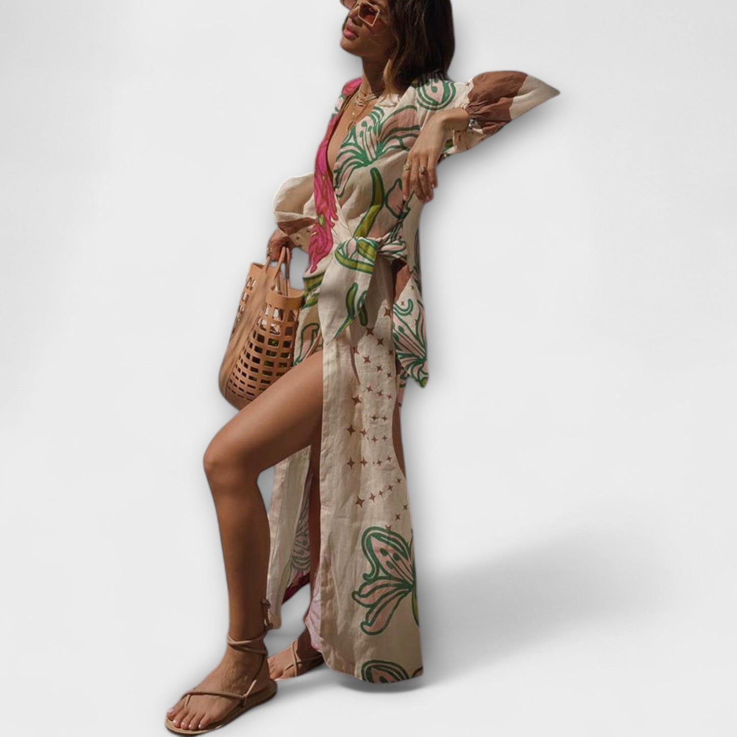 Elegant Long Tie Waist Maxi Dress