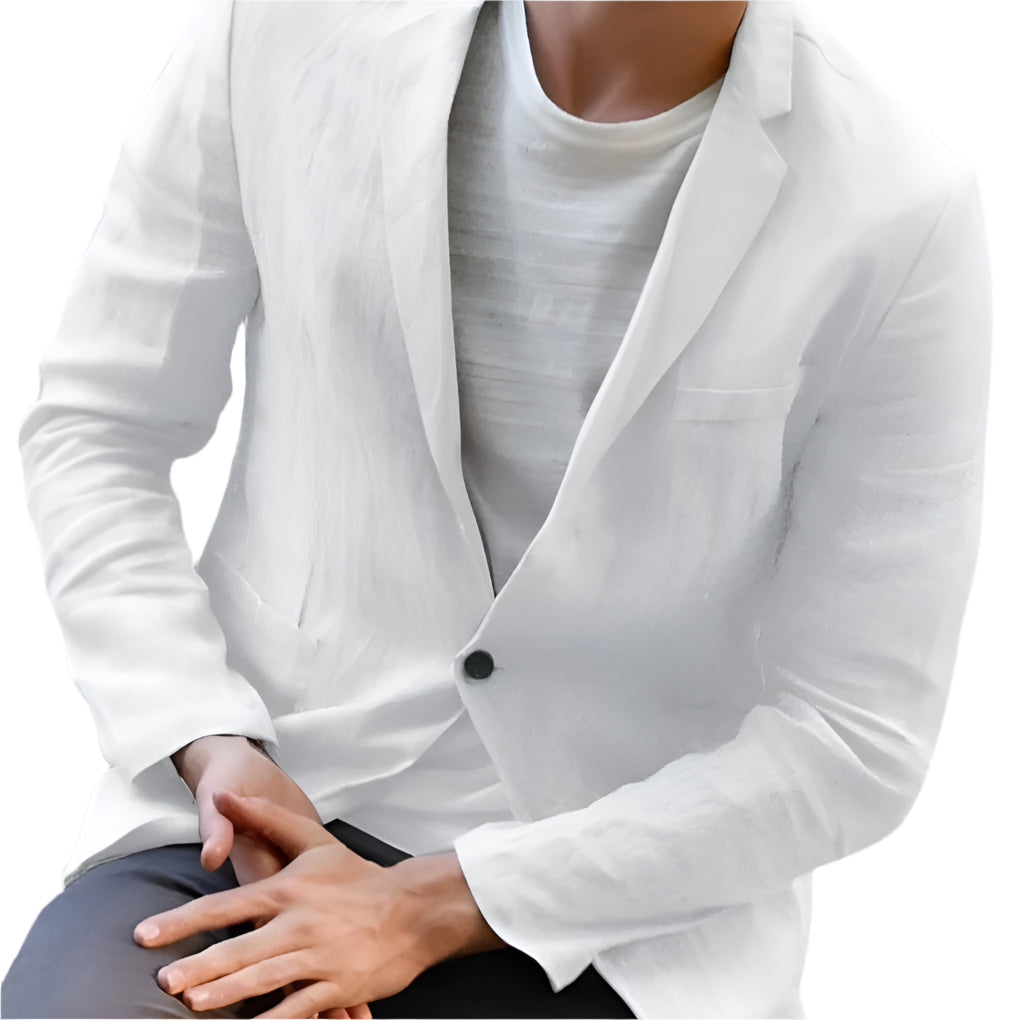 Classic Lightweight Mens Linen Jacket - Olytrend