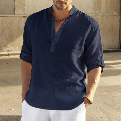 Relaxed Fit Men's Casual Long Sleeve Shirt