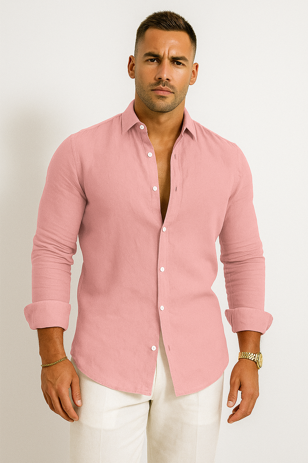 Men's Simple Relaxed Fit Long Sleeve Shirt