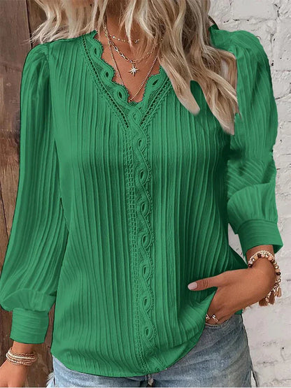 Elegant Blouse with Lace Trim Details