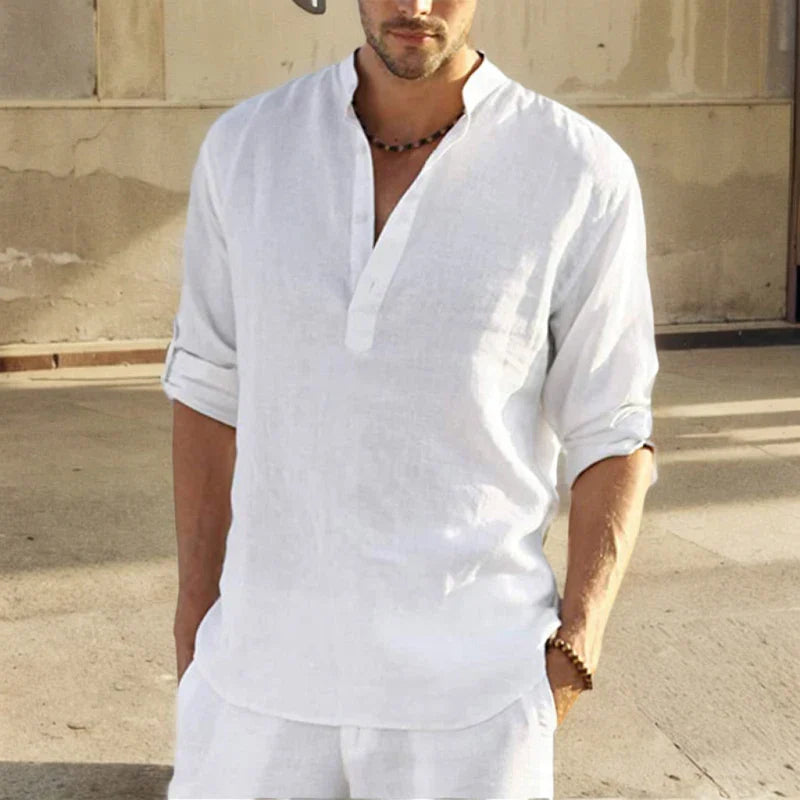 Relaxed Fit Men's Casual Long Sleeve Shirt - Nocini