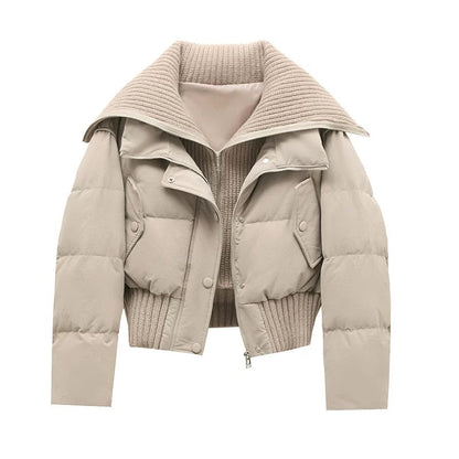 Warm Quilted Down Jacket | Oversized High Neck Coat - Nocini