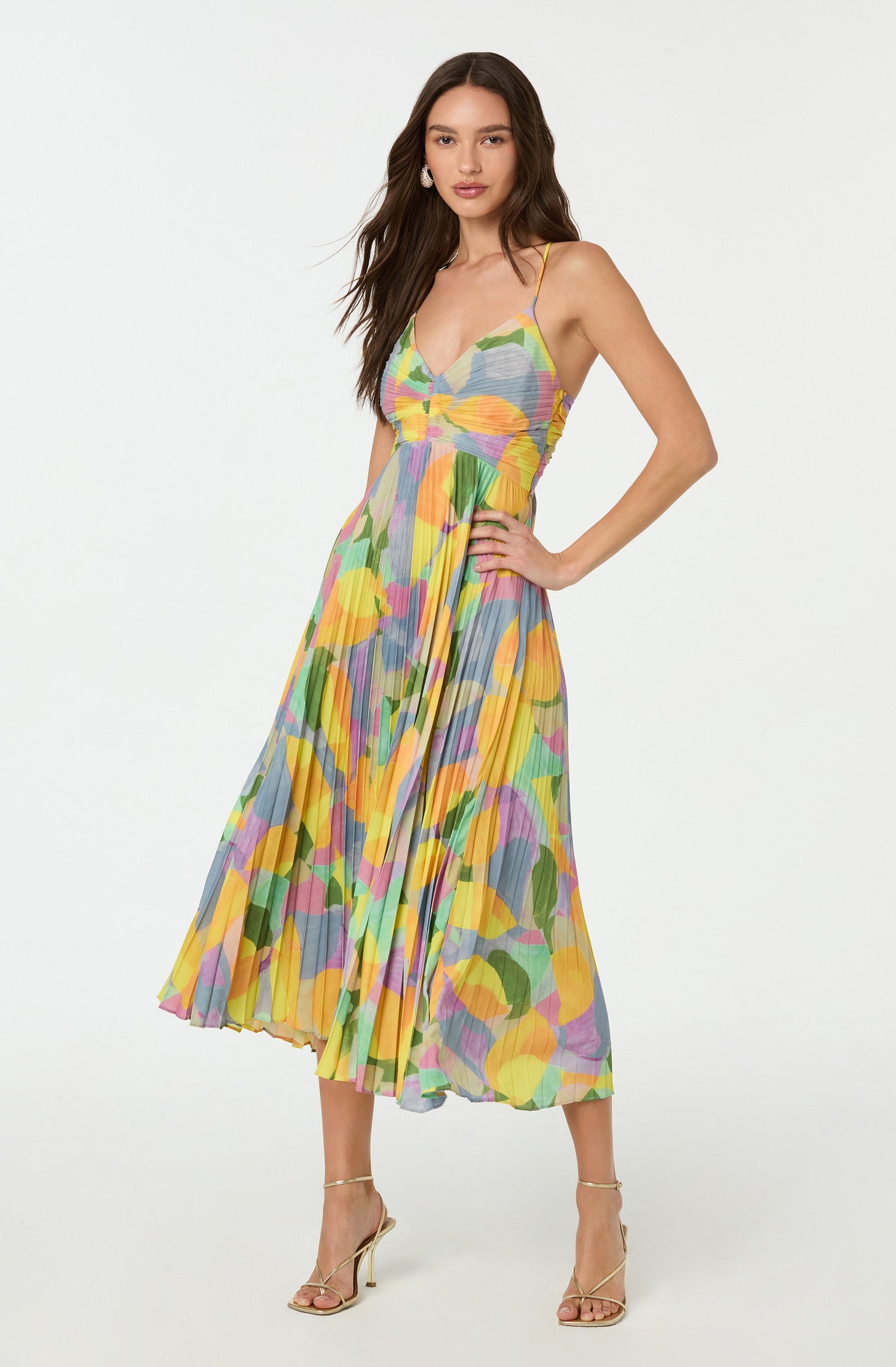 Flowy Long Floral Print Maxi Dress - Olytrend