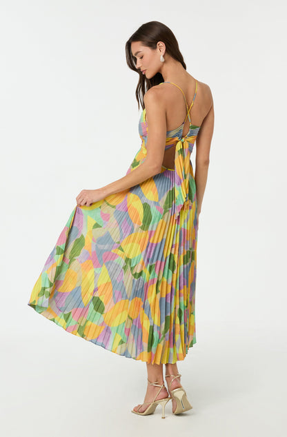 Colorful V-Neck Midi Dress for Women