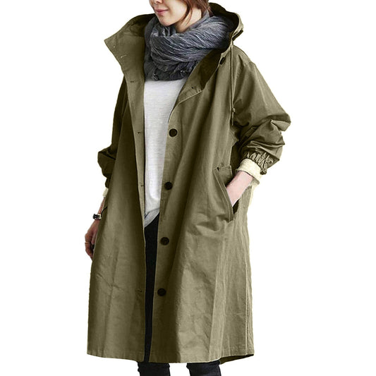 Casual Water-Resistant Hooded Coat - Nocini