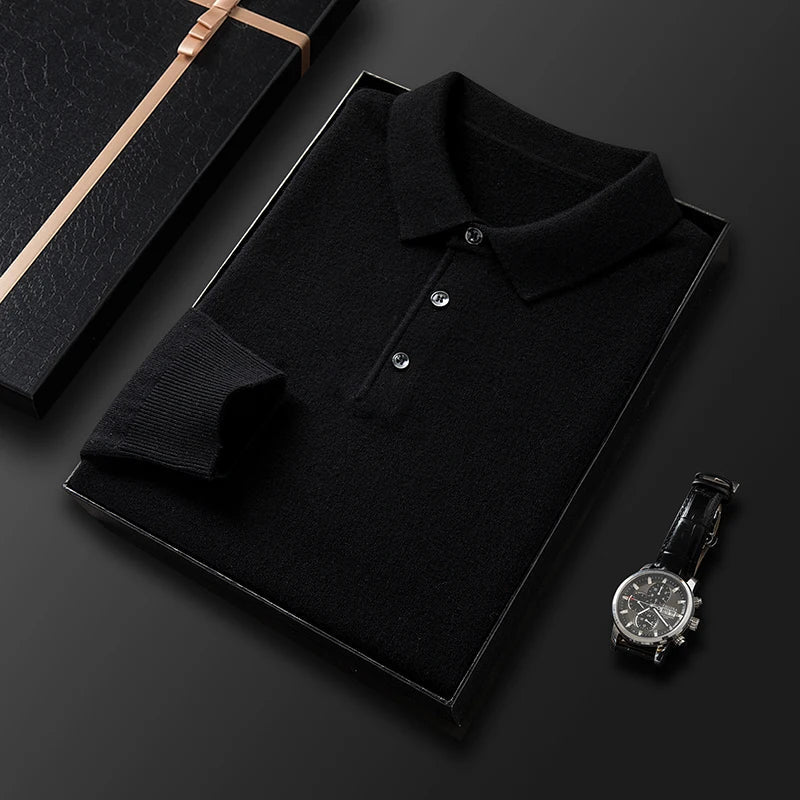Classic Men's Wool Polo Sweater