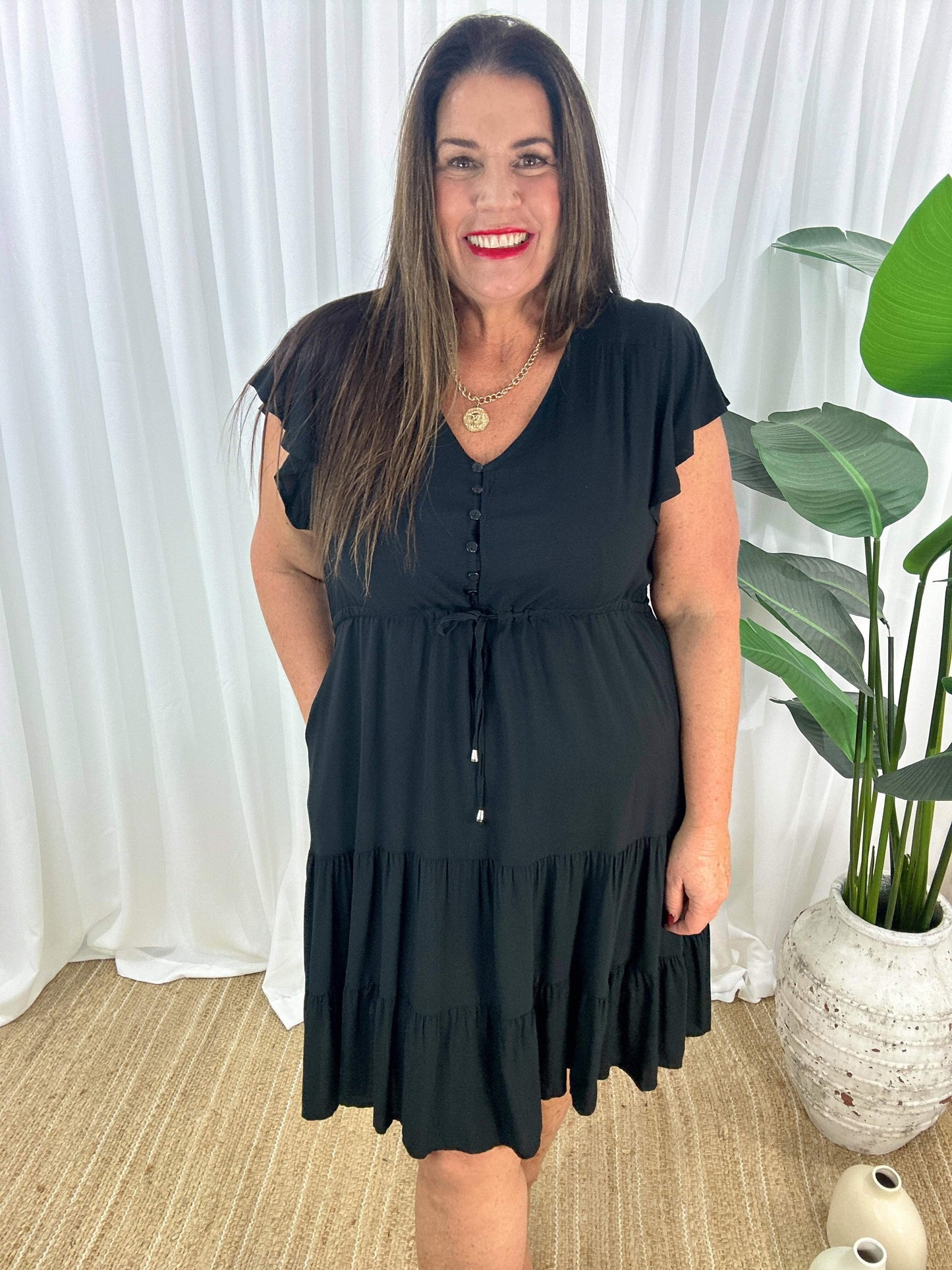 Casual V-Neck Short Sleeve A-Line Dress