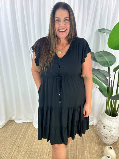 Casual V-Neck Short Sleeve A-Line Dress