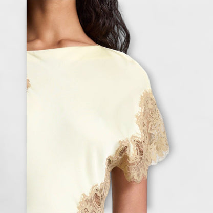 Elegant Satin Lace Evening Gown Dress