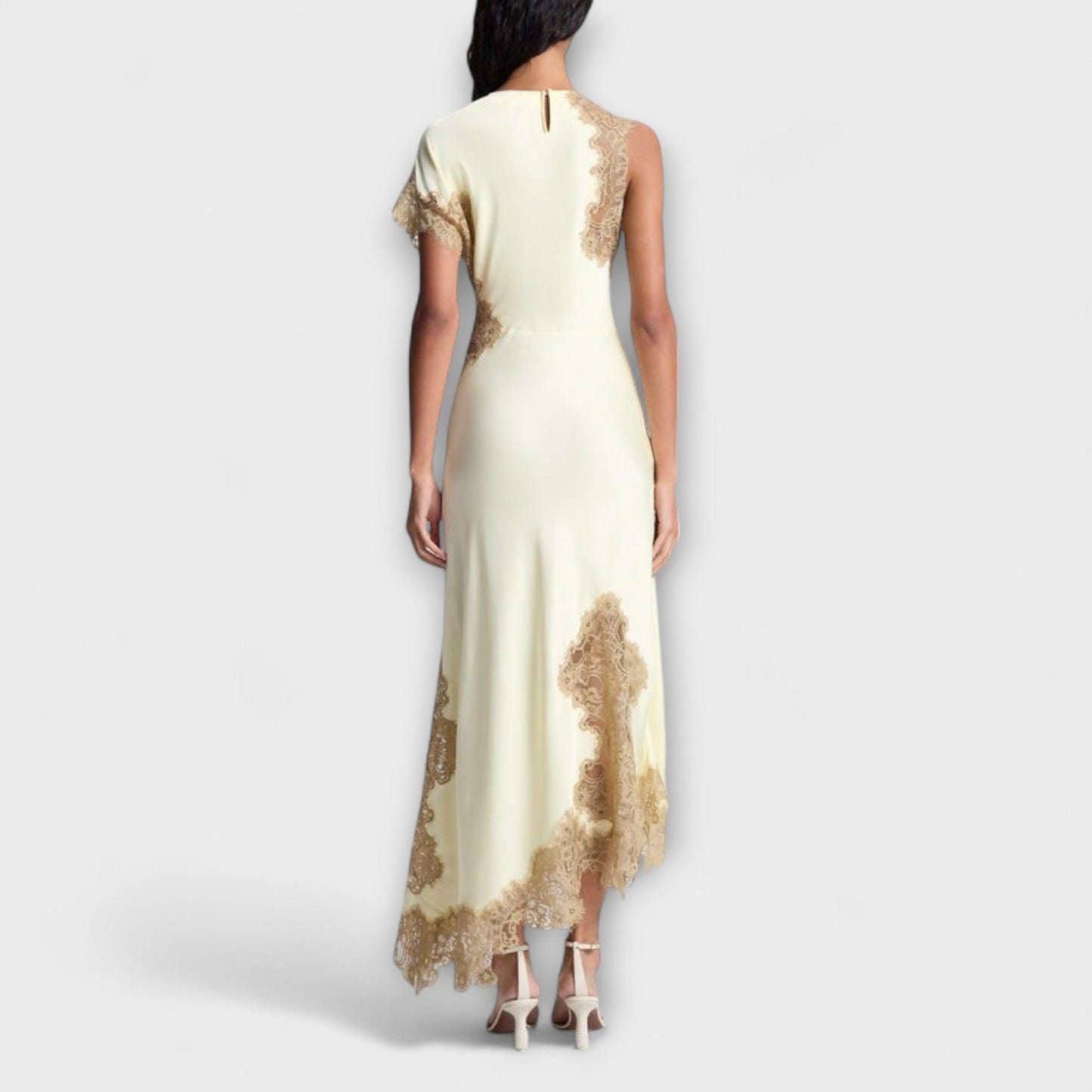 Elegant Satin Lace Evening Gown Dress
