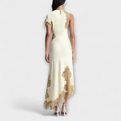 Elegant Satin Lace Evening Gown Dress