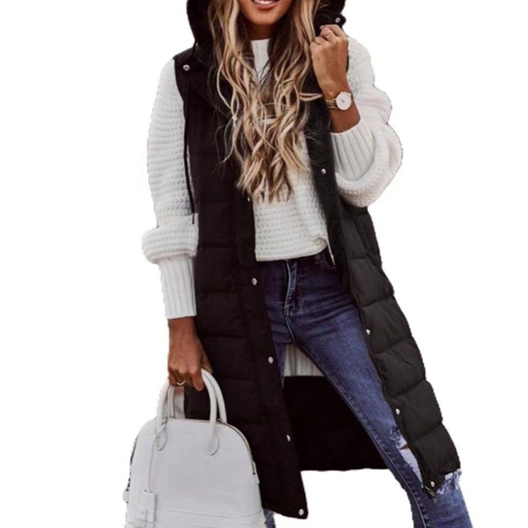 Warm Quilted Hooded Puffer Vest