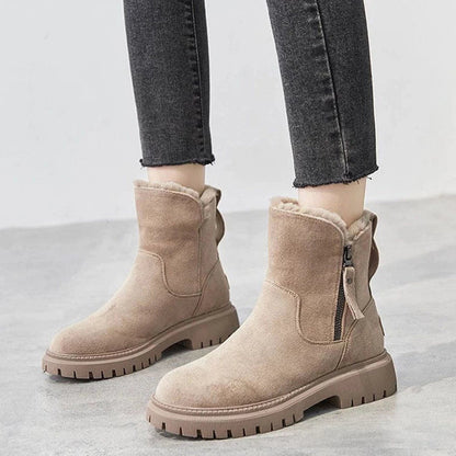 Fuzzy Lined Warm Ankle Boots