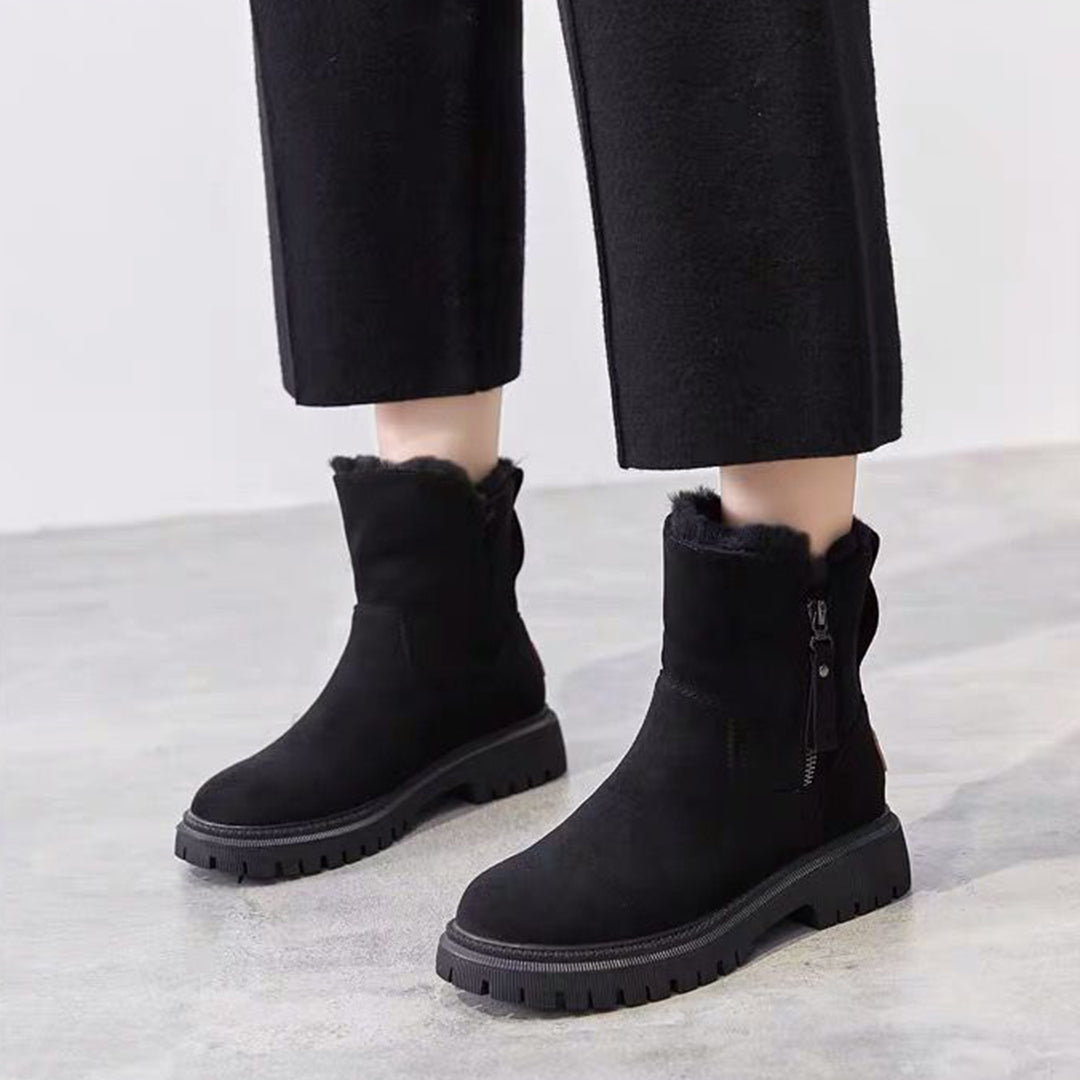 Fuzzy Lined Warm Ankle Boots - Nocini