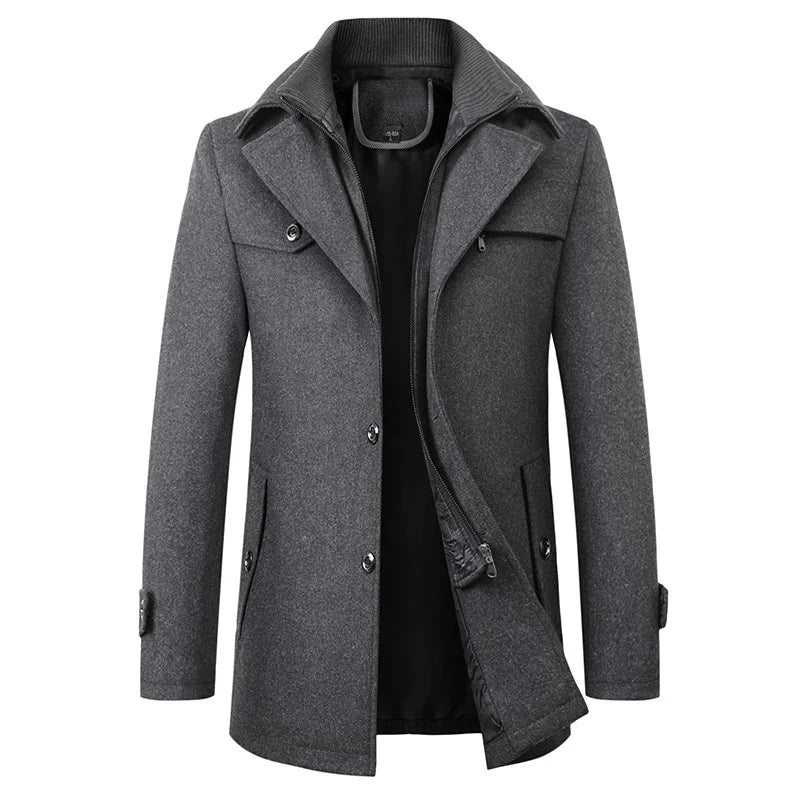 Warm Mens Wool Winter Overcoat