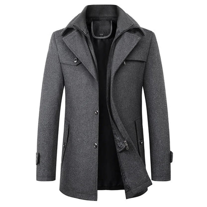 Warm Mens Wool Winter Overcoat
