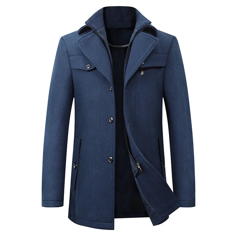 Warm Mens Wool Winter Overcoat
