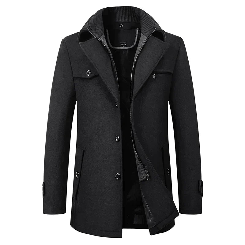 Warm Mens Wool Winter Overcoat - Nocini