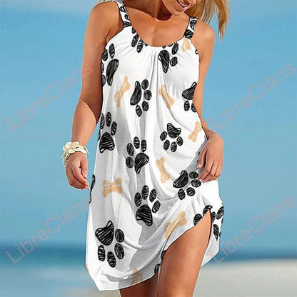 Casual Sleeveless Summer Dress with Fun Print - Nocini