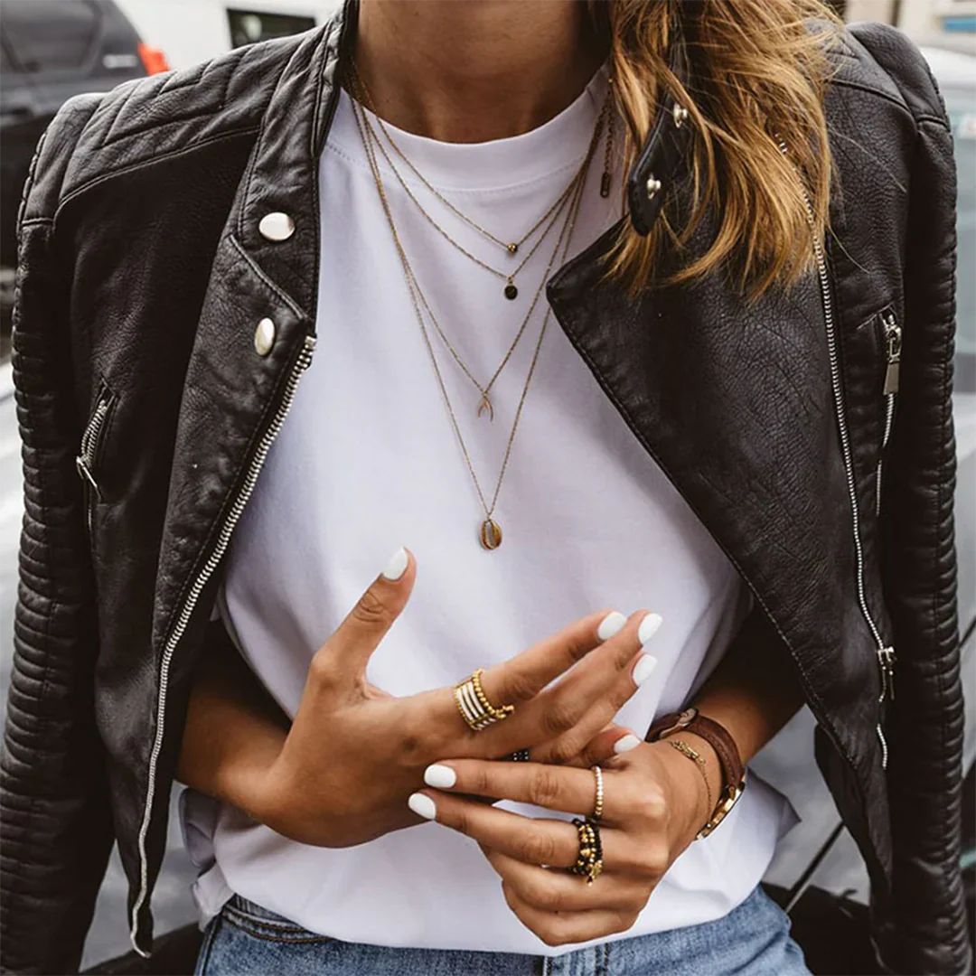 Fake Leather Biker Jacket