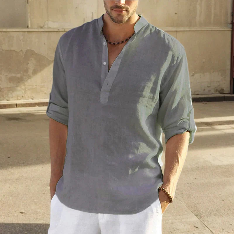 Relaxed Fit Men's Casual Long Sleeve Shirt