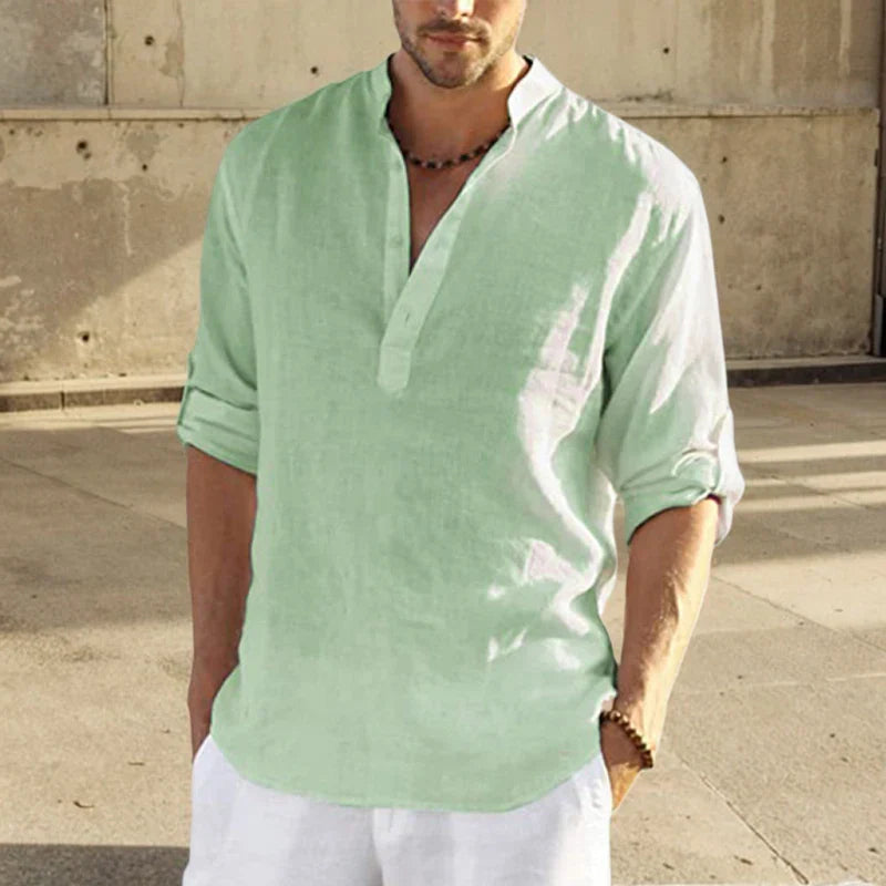 Relaxed Fit Men's Casual Long Sleeve Shirt