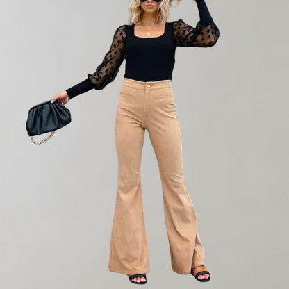 Luxurious High Waisted Wide Leg Women's Trousers - Nocini