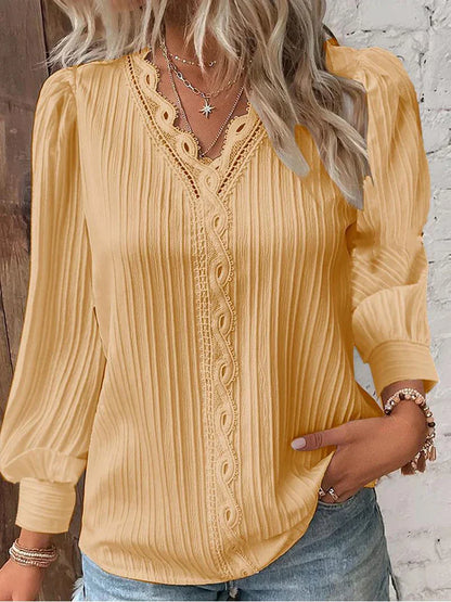 Elegant Blouse with Lace Trim Details