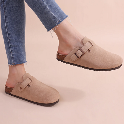 Comfortable Women's Slide On Mule Shoes with Elastic Strap