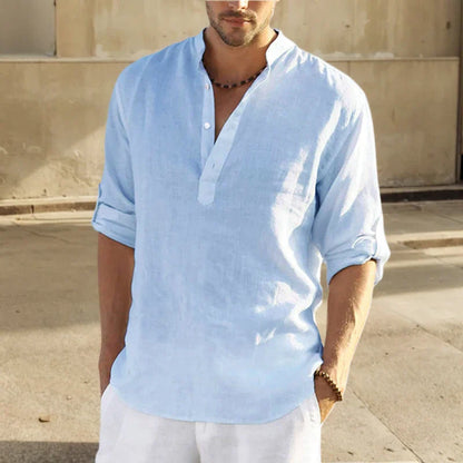 Relaxed Fit Men's Casual Long Sleeve Shirt