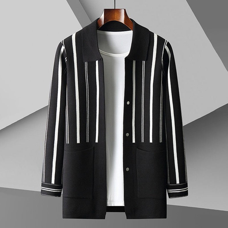 Cozy Mens Wool Cardigan with Buttons and Pockets - Nocini