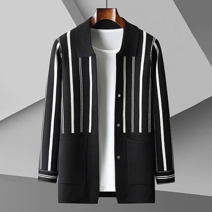Cozy Mens Wool Cardigan with Buttons and Pockets - Nocini