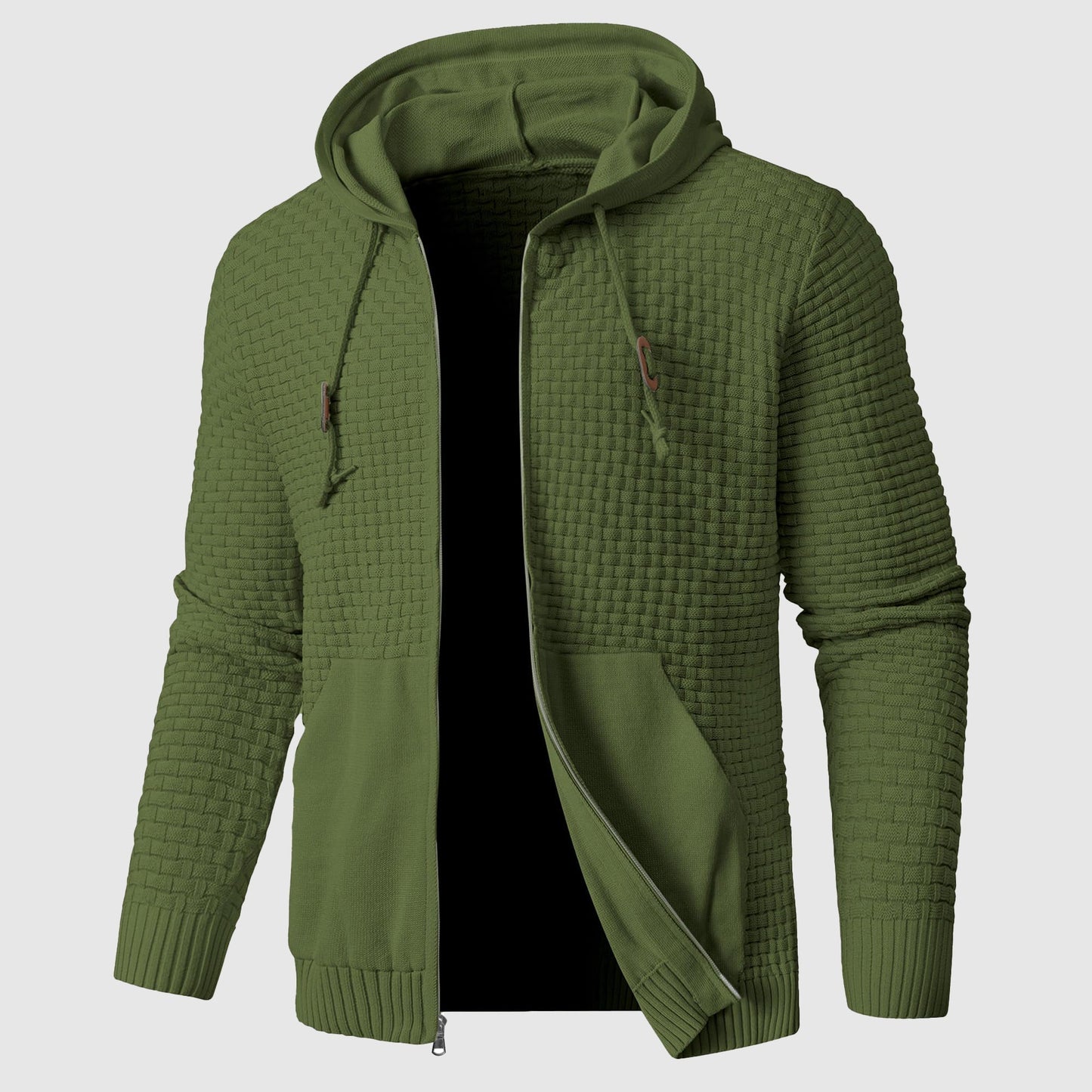 Men's Zip Up Hooded Sweater with Pockets
