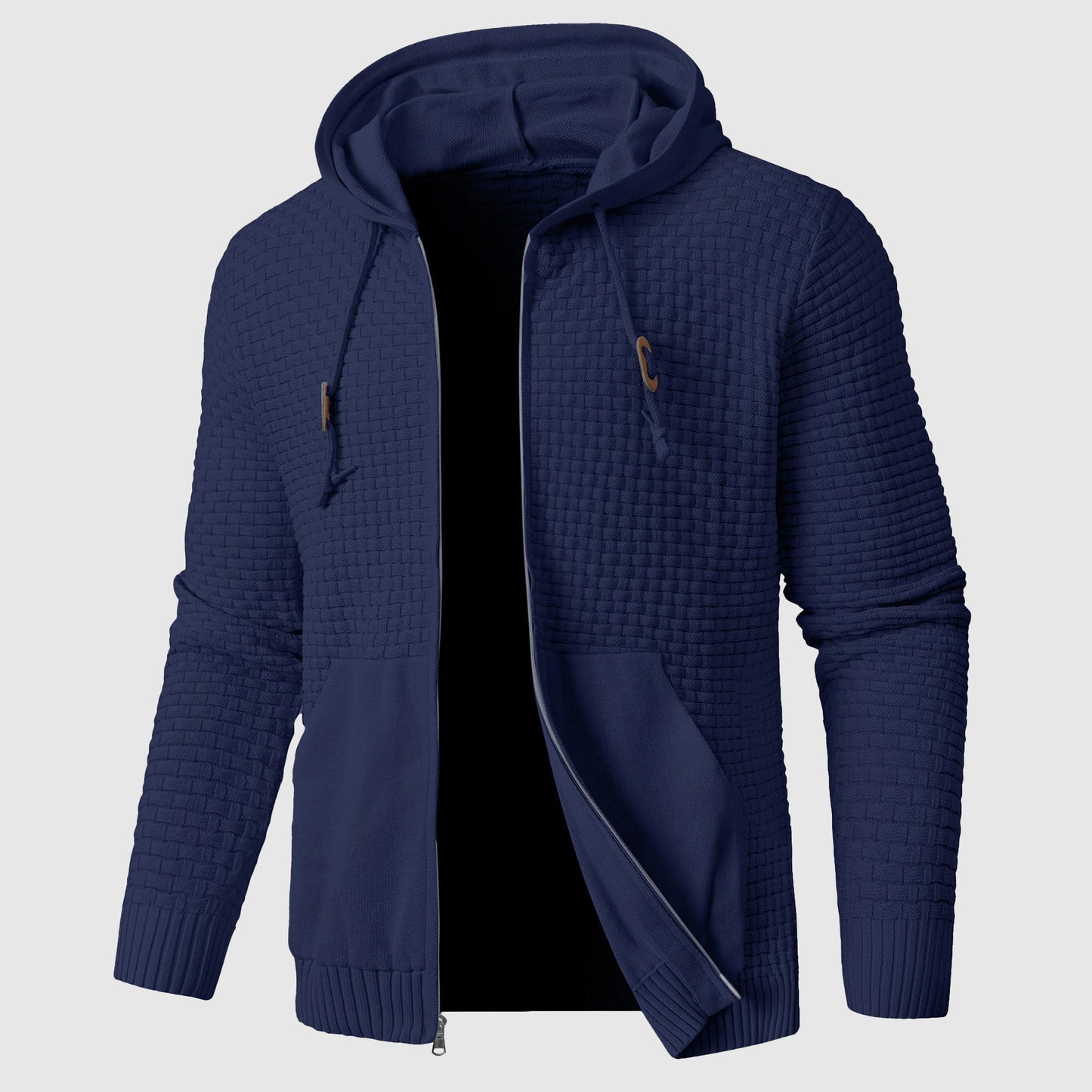 Men's Zip Up Hooded Sweater with Pockets