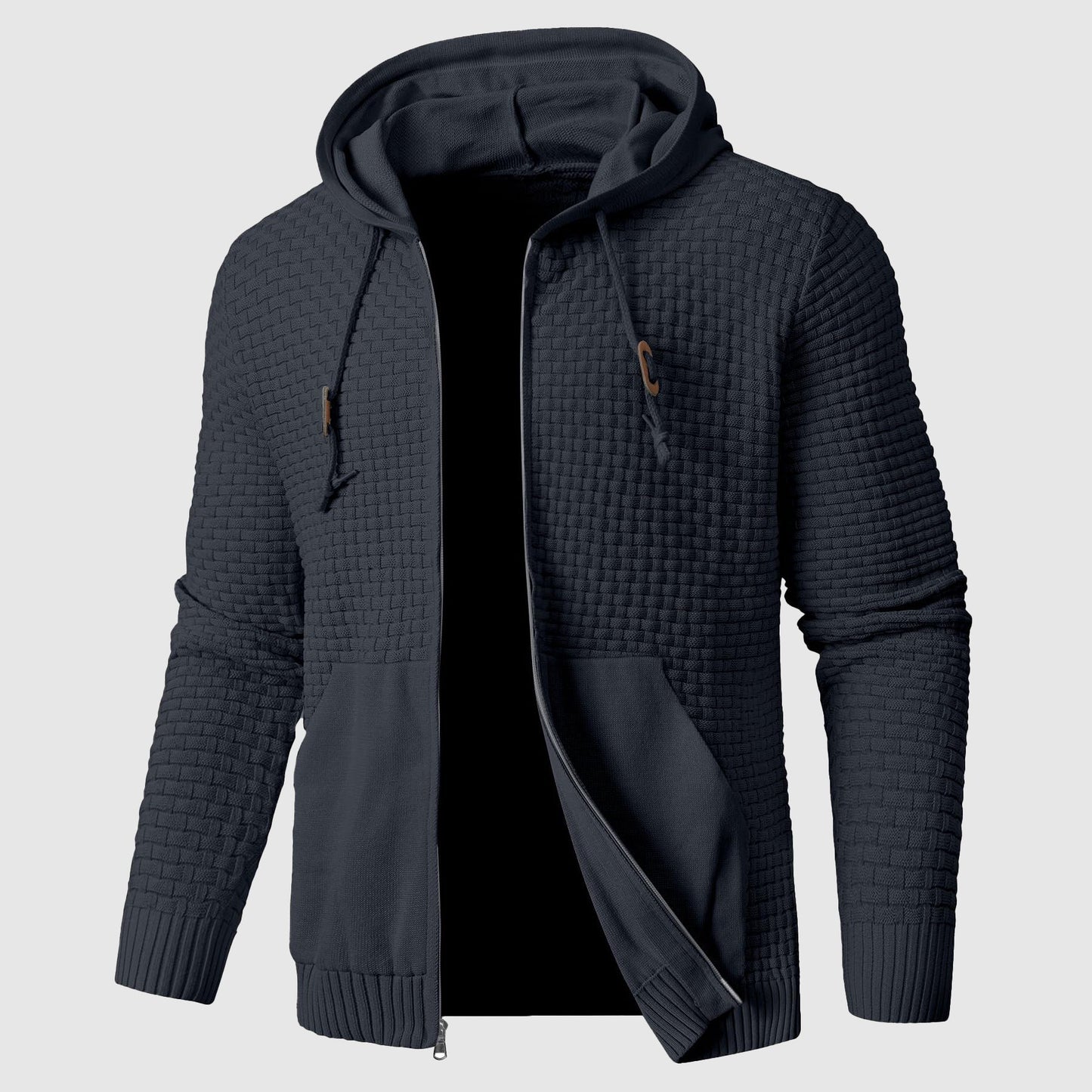 Men's Zip Up Hooded Sweater with Pockets