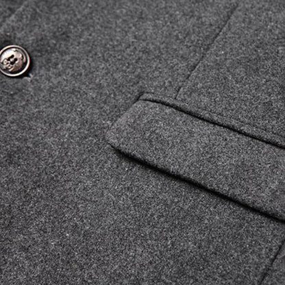 Classic Black Mens Overcoat with Elegant Style
