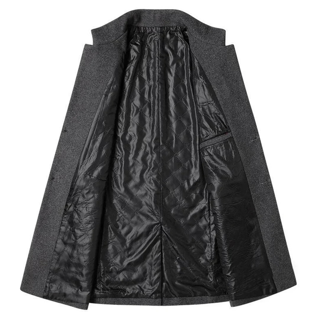 Classic Black Mens Overcoat with Elegant Style