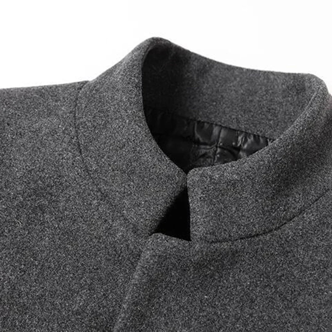 Classic Black Mens Overcoat with Elegant Style