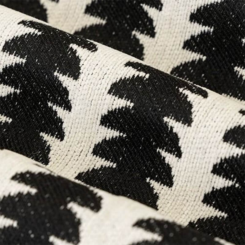 Chenille Couch Cover With Geometric Pattern and Fringed Edges