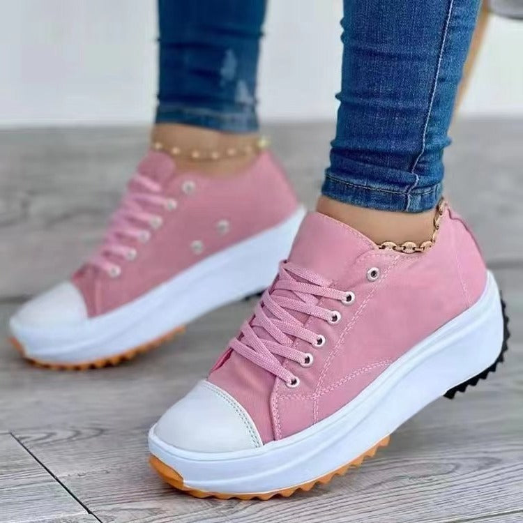 Fashionable Women's Lace Up Sneakers High Top Comfort Shoes